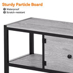 Meuble TV industriel pour téléviseurs jusqu'à 75 pouces, meuble de divertissement avec portes à ouverture par pression, console de style ferme avec étagères de rangement ouvertes, 167 cm, marron rustique