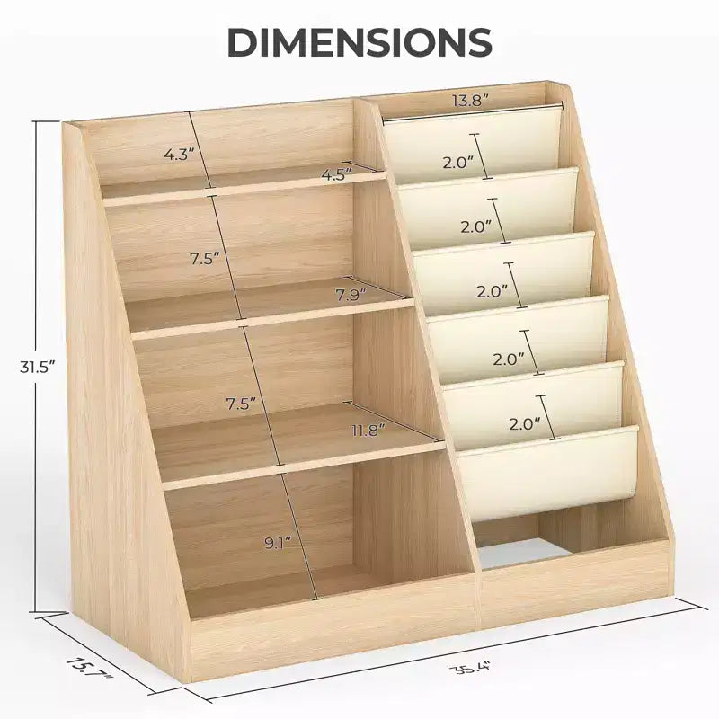 Étagère 4 niveaux pour livres et jouets pour enfants