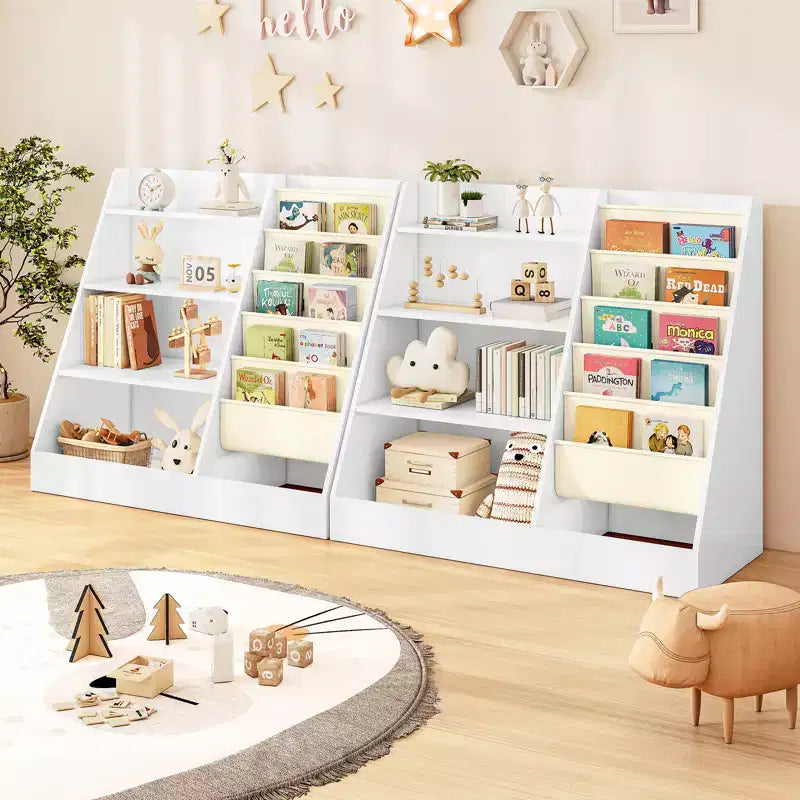 Étagère 4 niveaux pour livres et jouets pour enfants