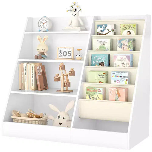 SUGIFT 4-Tier Kids Bookshelf and Toy Storage Organizer
