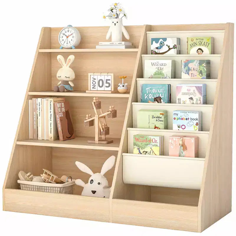 Étagère 4 niveaux pour livres et jouets pour enfants