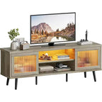 Meuble TV moderne de 160 cm avec éclairage LED, pour téléviseurs jusqu'à 70 pouces