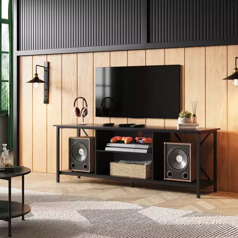 Meuble TV pour téléviseur de 55 à 65 pouces avec étagères de rangement