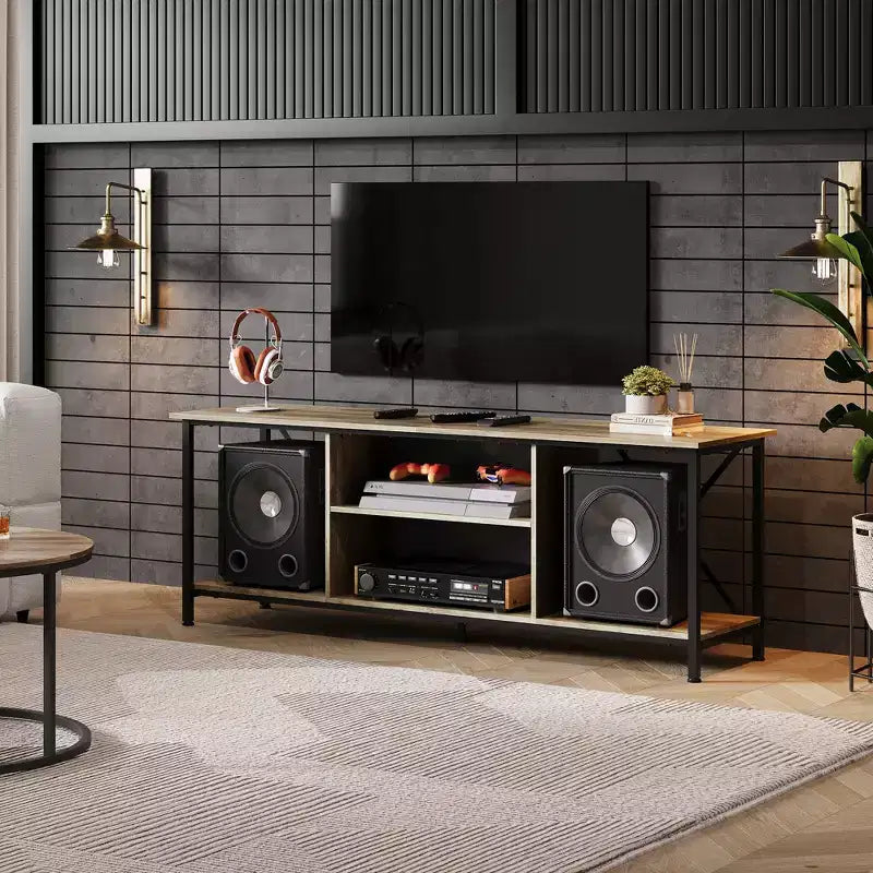 Meuble TV pour téléviseur de 55 à 65 pouces avec étagères de rangement
