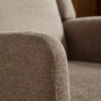 Fauteuil moderne avec assise rembourrée, structure en bois massif, canapé individuel à dossier haut pour salon et chambre à coucher