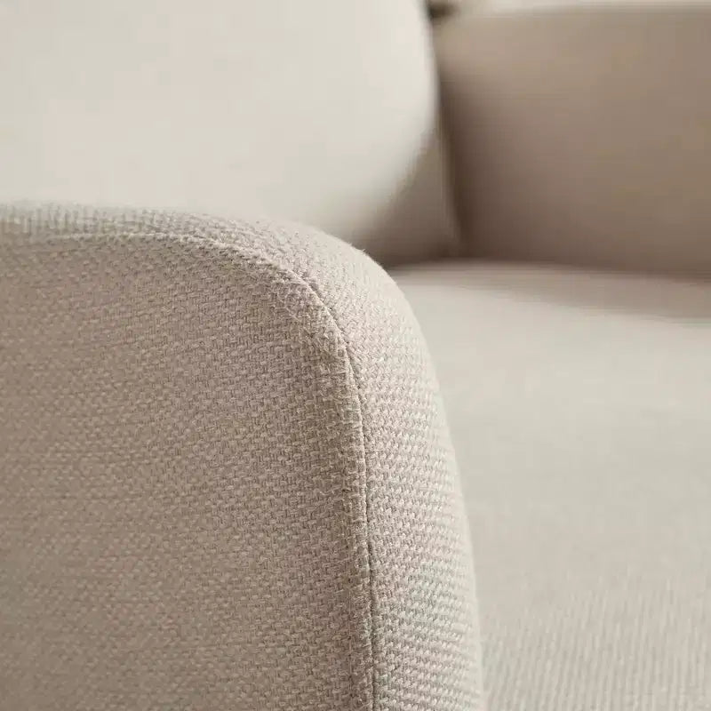 Fauteuil moderne avec assise rembourrée, structure en bois massif, canapé individuel à dossier haut pour salon et chambre à coucher