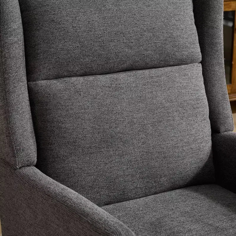 Fauteuil moderne avec assise rembourrée, structure en bois massif, canapé individuel à dossier haut pour salon et chambre à coucher