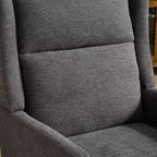 Fauteuil moderne avec assise rembourrée, structure en bois massif, canapé individuel à dossier haut pour salon et chambre à coucher