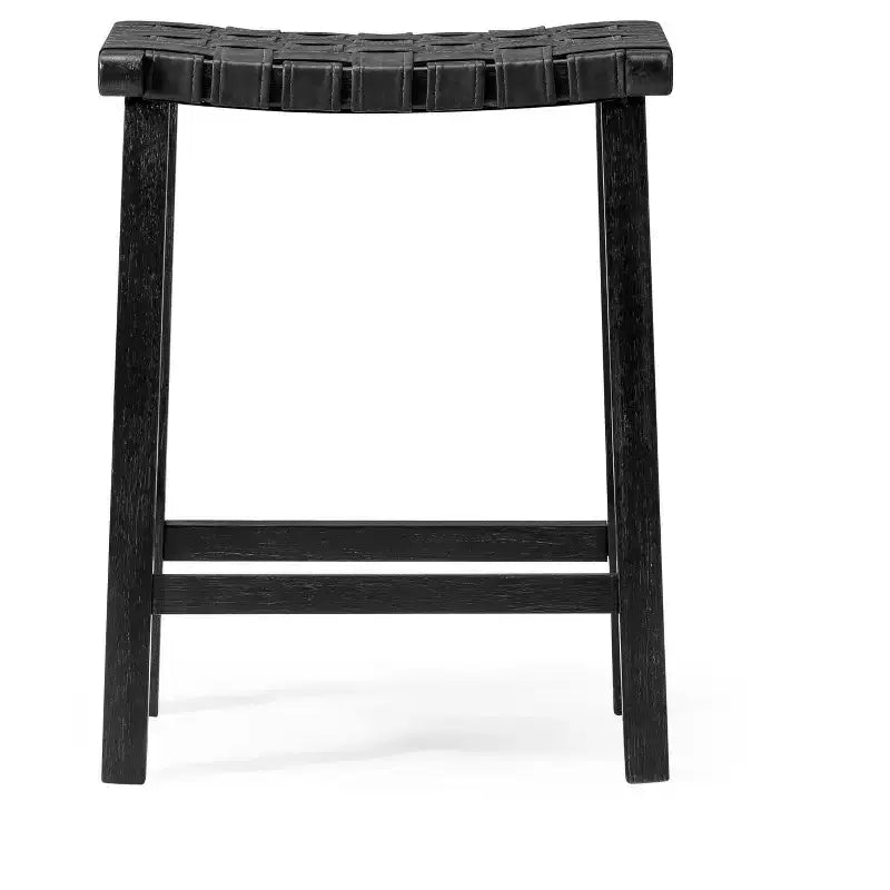 Tabouret de comptoir sans dossier avec assise en similicuir - 63,5 cm