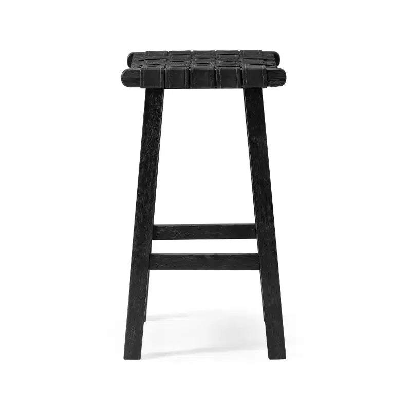 Tabouret de comptoir sans dossier avec assise en similicuir - 63,5 cm