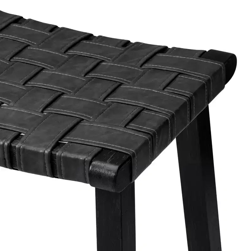 Tabouret de comptoir sans dossier avec assise en similicuir - 63,5 cm