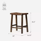 Tabouret de comptoir sans dossier avec assise en similicuir - 63,5 cm