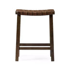 Tabouret de comptoir sans dossier avec assise en similicuir - 63,5 cm