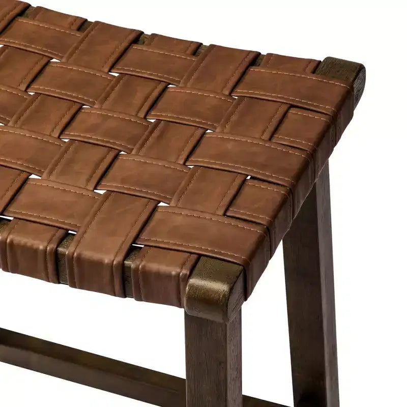 Tabouret de comptoir sans dossier avec assise en similicuir - 63,5 cm