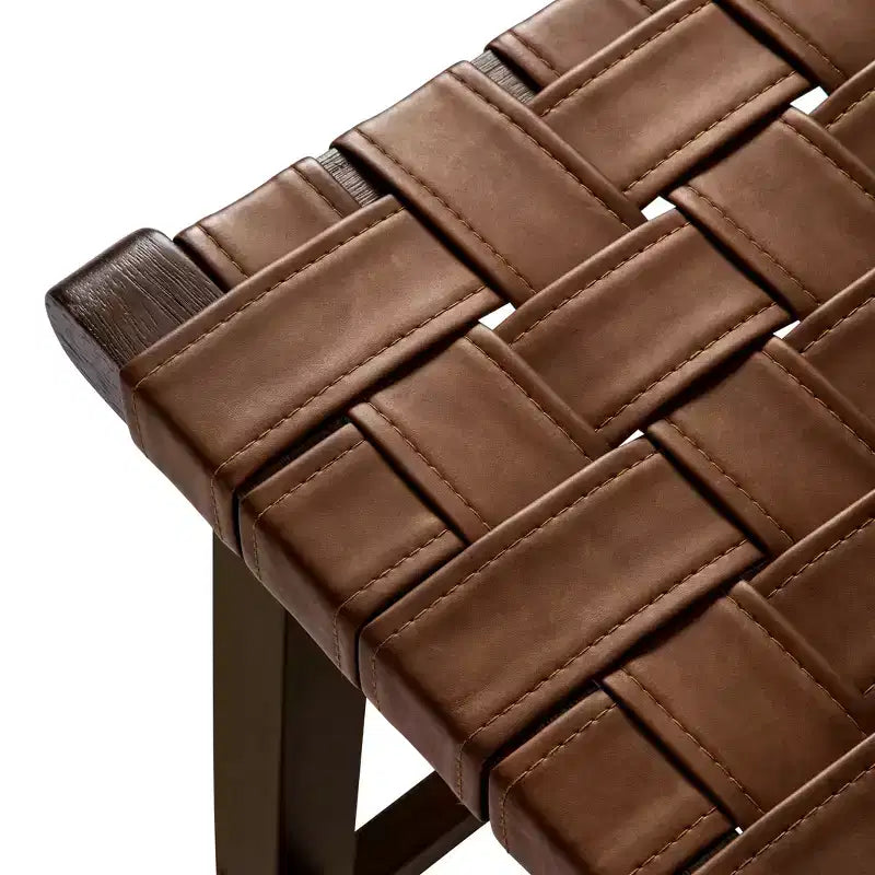 Tabouret de comptoir sans dossier avec assise en similicuir - 63,5 cm