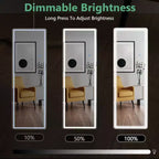 Miroir LED pleine longueur 64x21 pouces avec éclairage 3 couleurs, fixation murale ou autoportant, blanc