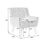 Fauteuil d'appoint en velours capitonné avec pieds noirs - Chaise de salon