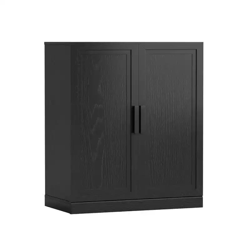 Meuble de rangement en bois avec 2 portes et 3 étagères