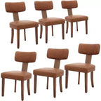 Chaises de salle à manger modernes rembourrées en tissu avec pieds en bois et garniture cloutée