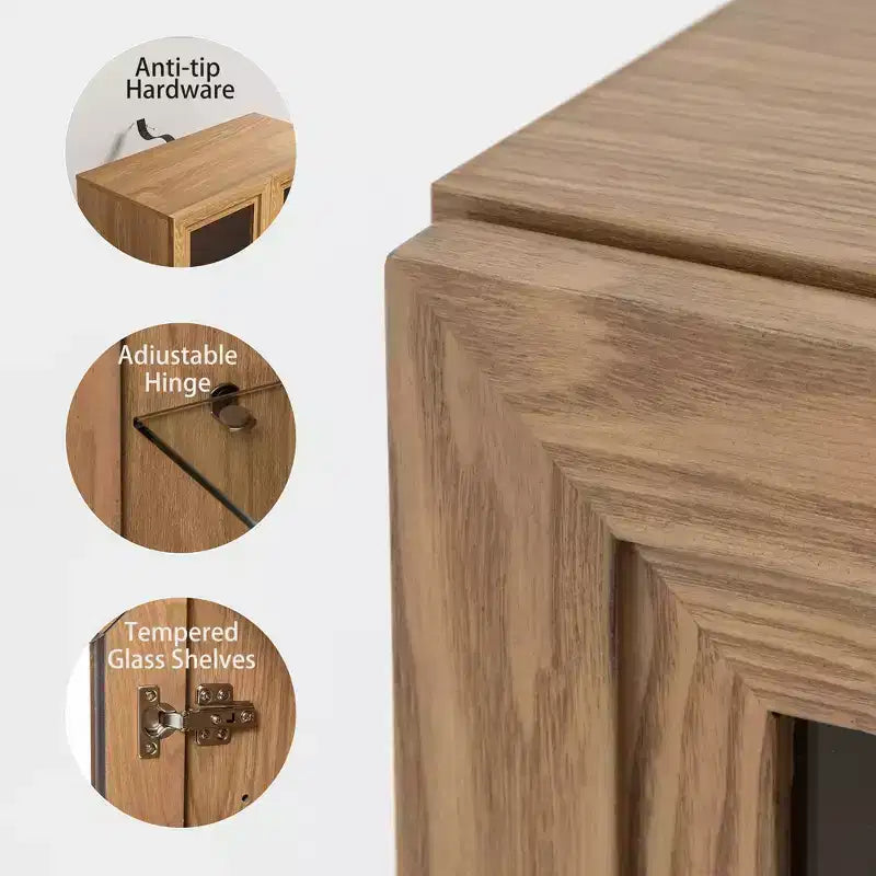 Meuble de rangement vitré avec étagères réglables
