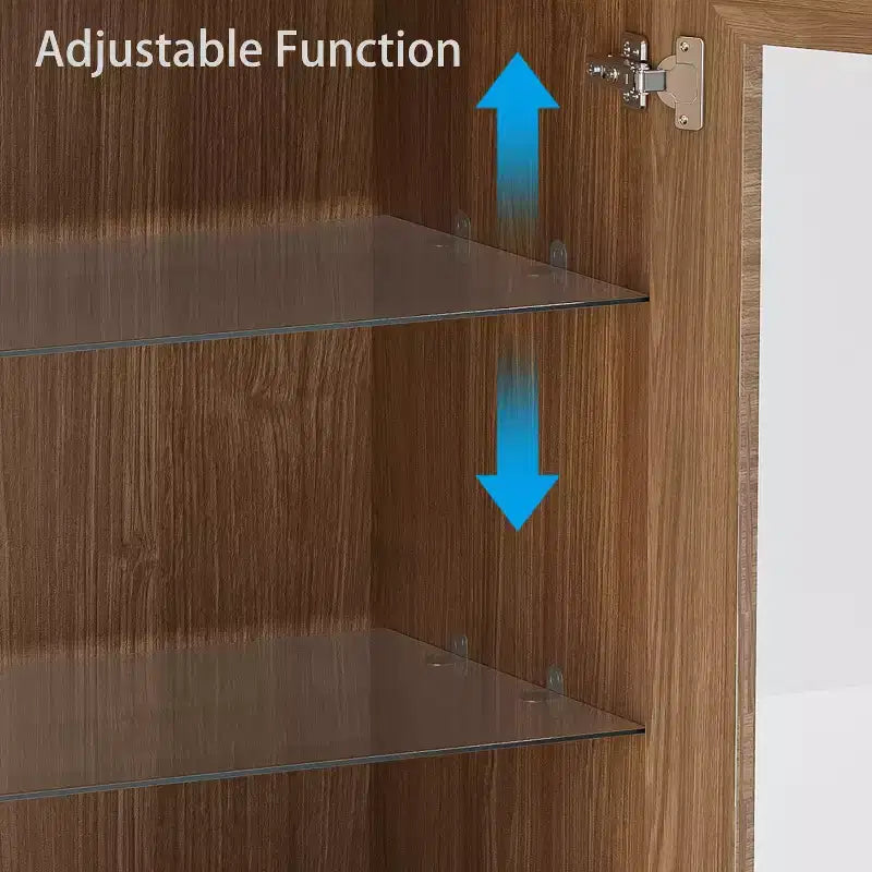 Meuble de rangement vitré avec étagères réglables