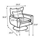 Fauteuil d'appoint pivotant à 360 degrés avec base en métal doré