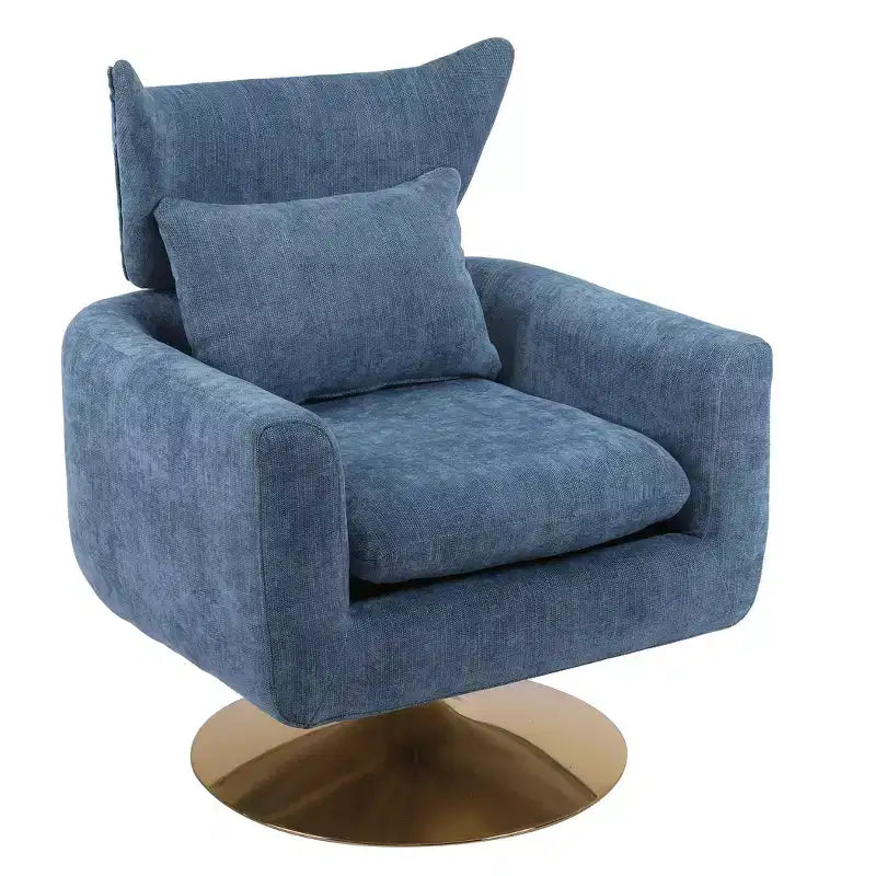 Fauteuil d'appoint pivotant à 360 degrés avec base en métal doré
