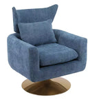Fauteuil d'appoint pivotant à 360 degrés avec base en métal doré