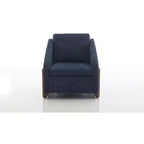 Fauteuil d'appoint moderne pour chambre à coucher, fauteuil rembourré en tissu chenille avec cadre latéral en bois, fauteuil de loisirs rembourré