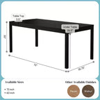 Table à manger en bois de 72 pouces pour 6 personnes, table de cuisine rectangulaire