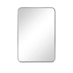 Miroir mural rectangulaire à cadre en métal, 50 x 32 pouces, argenté