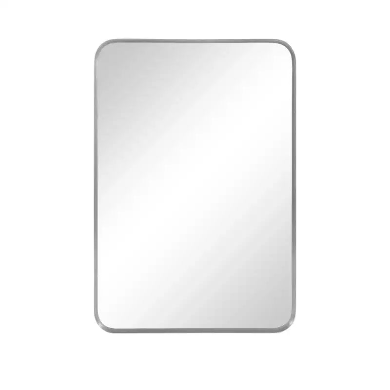 Miroir mural rectangulaire à cadre en métal, 50 x 32 pouces, argenté