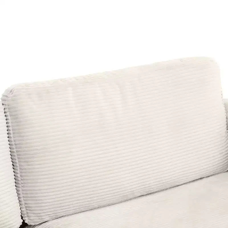 Causeuse-lit en velours côtelé de 72,8 po avec matelas, ports USB et rangement