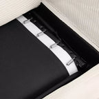 Causeuse-lit en velours côtelé de 72,8 po avec matelas, ports USB et rangement