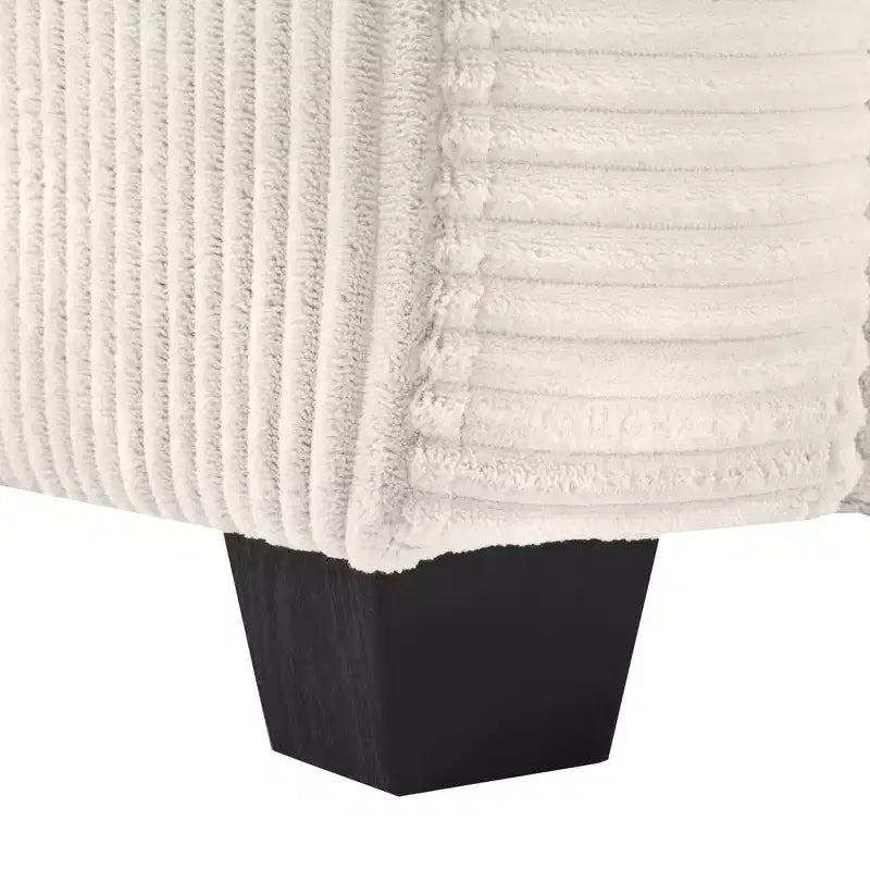 Causeuse-lit en velours côtelé de 72,8 po avec matelas, ports USB et rangement