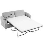 Causeuse-lit en velours côtelé de 72,8 po avec matelas, ports USB et rangement