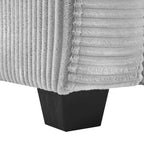 Causeuse-lit en velours côtelé de 72,8 po avec matelas, ports USB et rangement