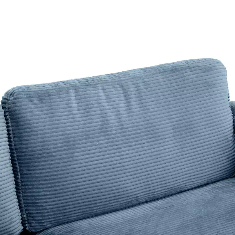 Causeuse-lit en velours côtelé de 72,8 po avec matelas, ports USB et rangement