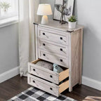 Commode double à 6 tiroirs, grande commode en bois rustique pour chambre à coucher, salon, couloir