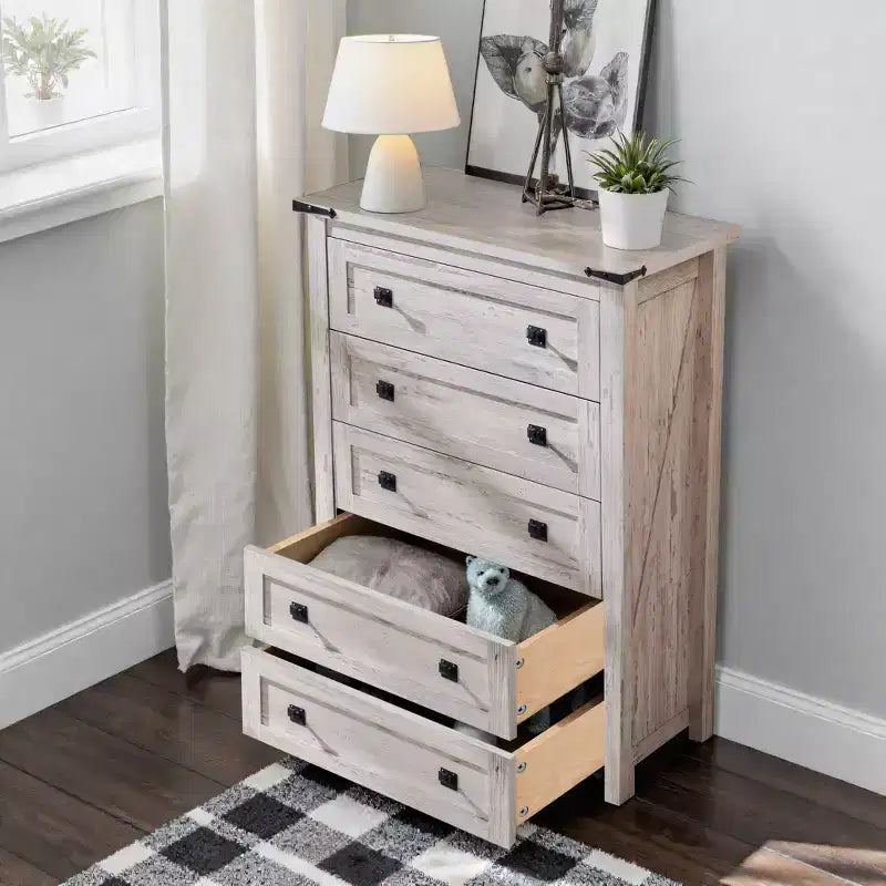 Commode double à 6 tiroirs, grande commode en bois rustique pour chambre à coucher, salon, couloir