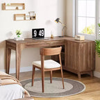 Bureau d'ordinateur d'angle en L de 57 pouces avec armoire de rangement pour bureau à domicile