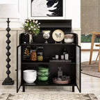 Meuble de rangement en acier et verre avec couvercle à charnières, 2 portes et 4 étagères