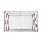 Chariot de bar en fer avec étagères en verre miroir - Argent/Anthracite