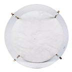 Table basse ronde à plateau en verre et cadre en fer doré