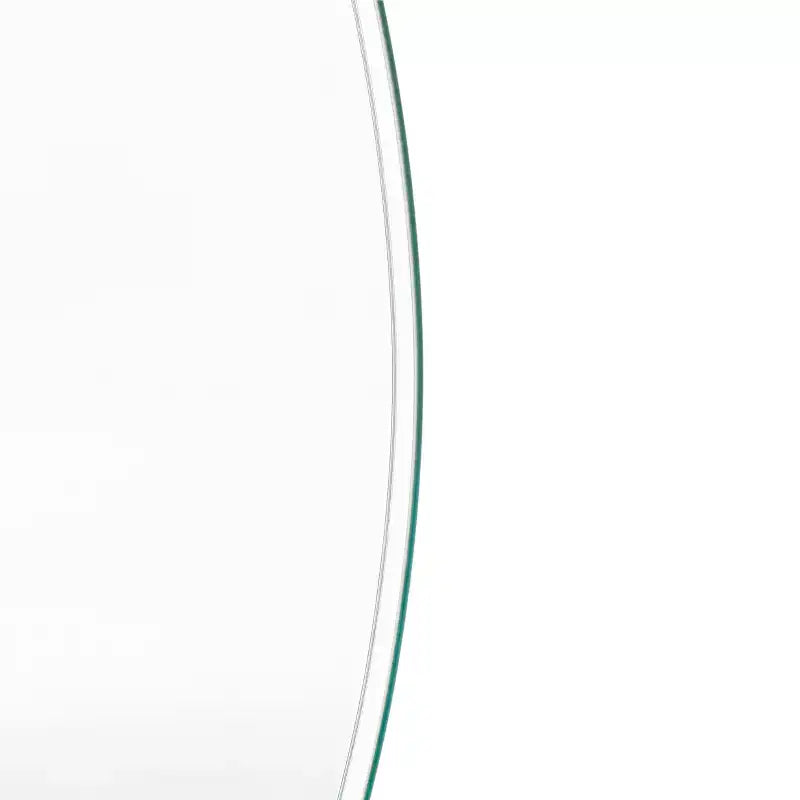 Table basse ronde avec plateau en verre et étagère miroir - Argentée