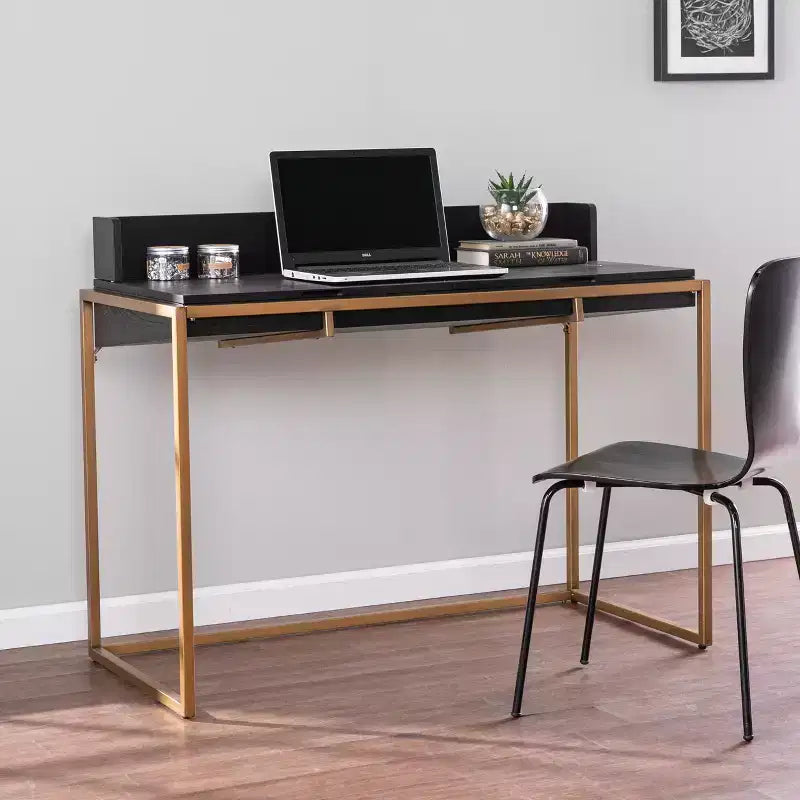 Bureau à abattant avec rangement - Noir