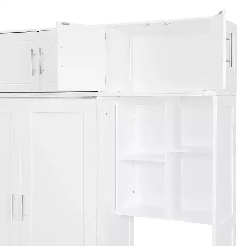 Lit escamotable mural simple avec armoire supérieure, étagères, lit pliant peu encombrant avec lumière et port USB