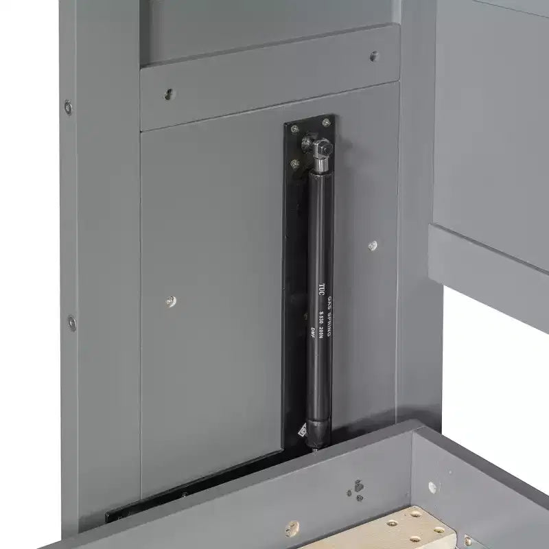 Lit escamotable mural simple avec armoire supérieure, étagères, lit pliant peu encombrant avec lumière et port USB