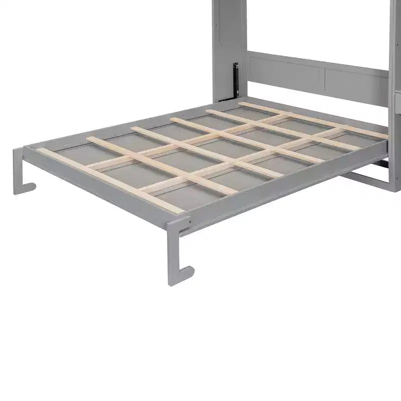 Lit escamotable mural simple avec armoire supérieure, étagères, lit pliant peu encombrant avec lumière et port USB