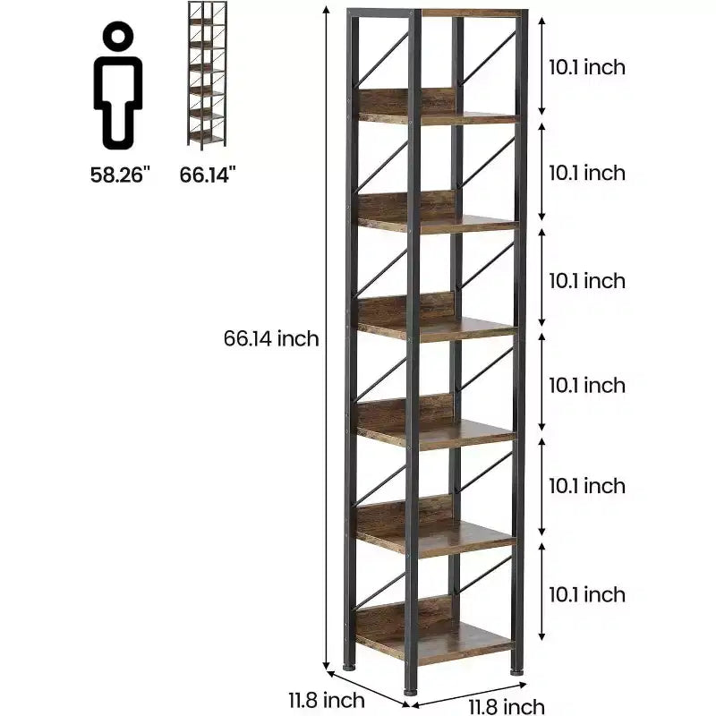 Bibliothèque industrielle avec armoire de rangement, étagère ouverte à 4 niveaux, 180 cm de hauteur